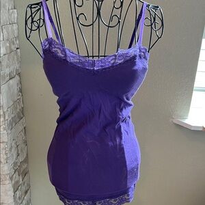 No Boundaries Purple Cami with Lace Detail